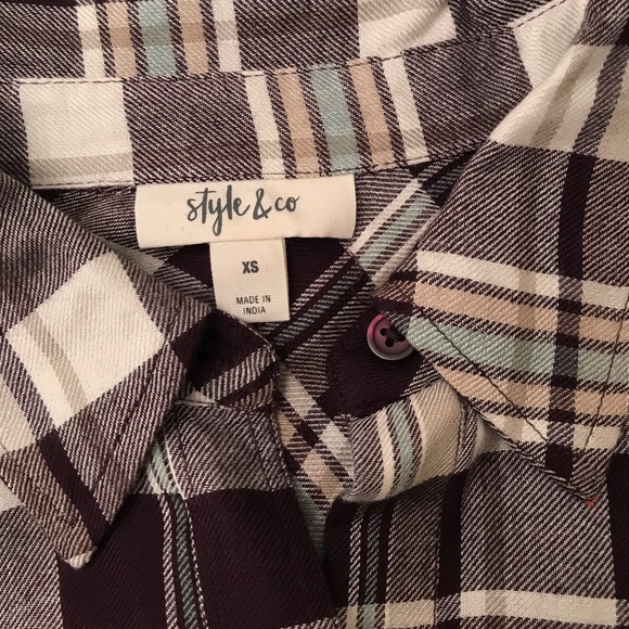 Style & Co Hally Plaid Overshirt - Picture 6 of 7